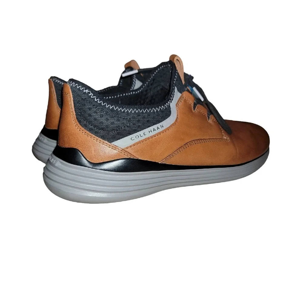 Cole Haan Men's GrandSport Brown Plain Toe Leather Lace Up Sneaker Size 12M‎